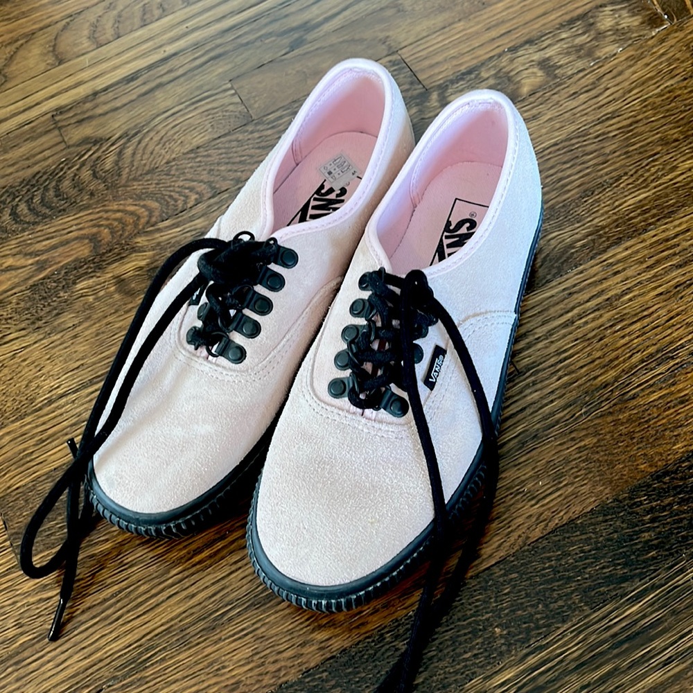 Vans Pink Suede / black ribbed creeper style sole size 8